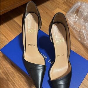 Christian Louboutin Black Pointed-Toe Pumps